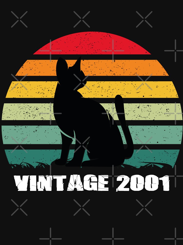 Funny Cool Retro SunsetBirthday Cat Lover Vintage 2001 by MOHAMED  El AYADI