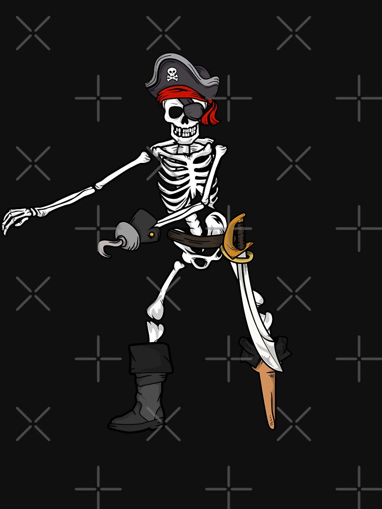 Flossing Skeleton Pirate Halloween Kids Boys Men Gift by Hananiah Merch