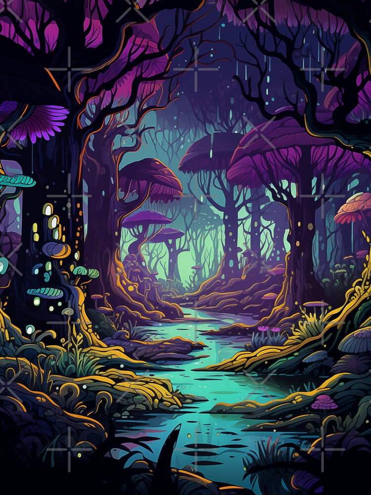 View of a Vibrant Mushroom Forest by TheeTeeMan