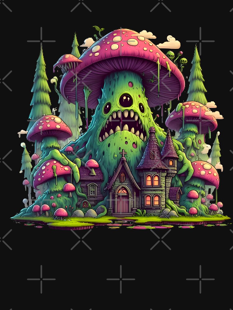 Creepy Mushroom House Green Forest by MTRBSK11