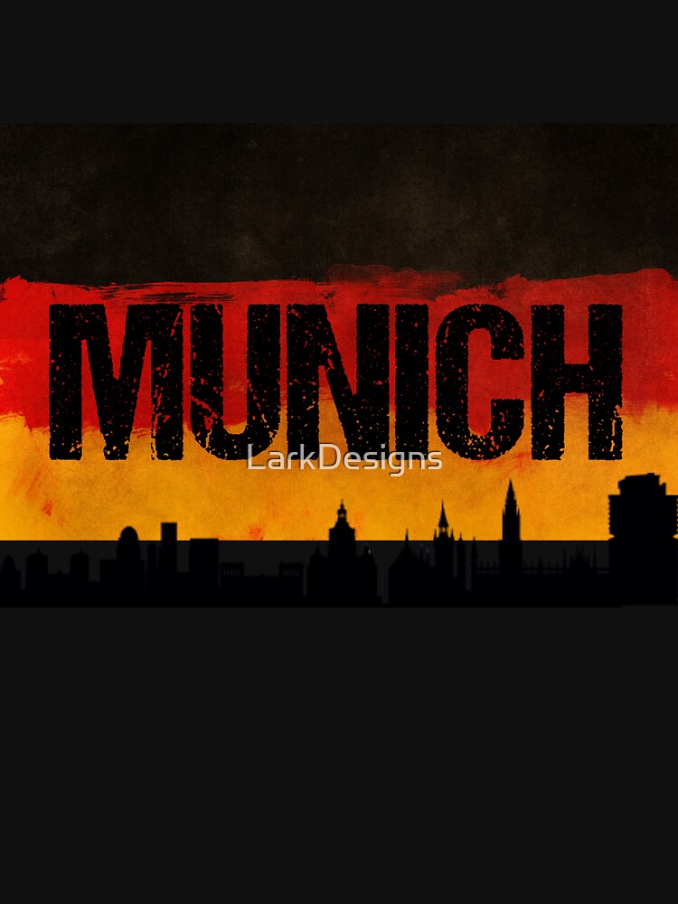 Munich Germany City Skyline Distressed Flag by LarkDesigns