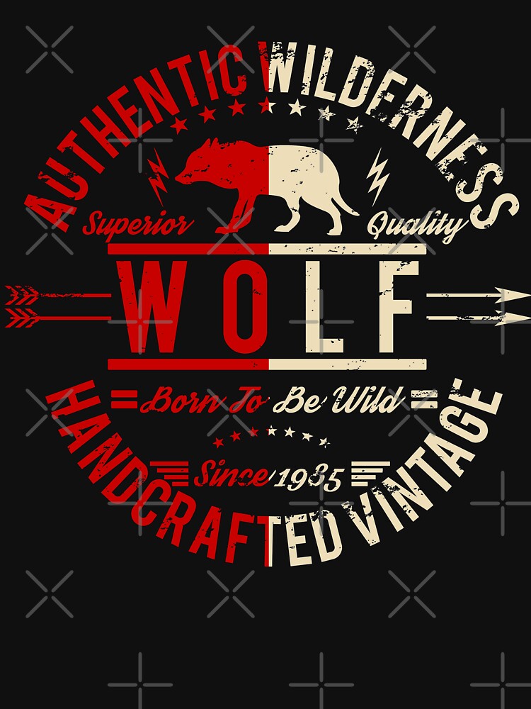 Wolf Retro Vintage Distressed Design by JakeRhodes