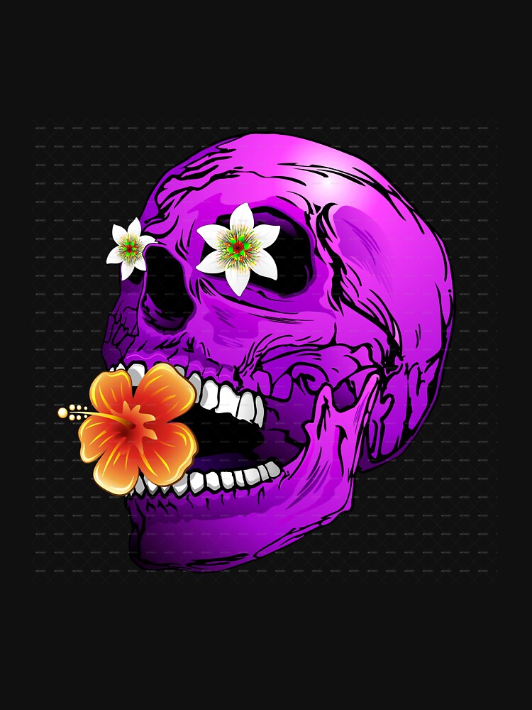 Purple Floral Sugar Skull by cindyfordyce