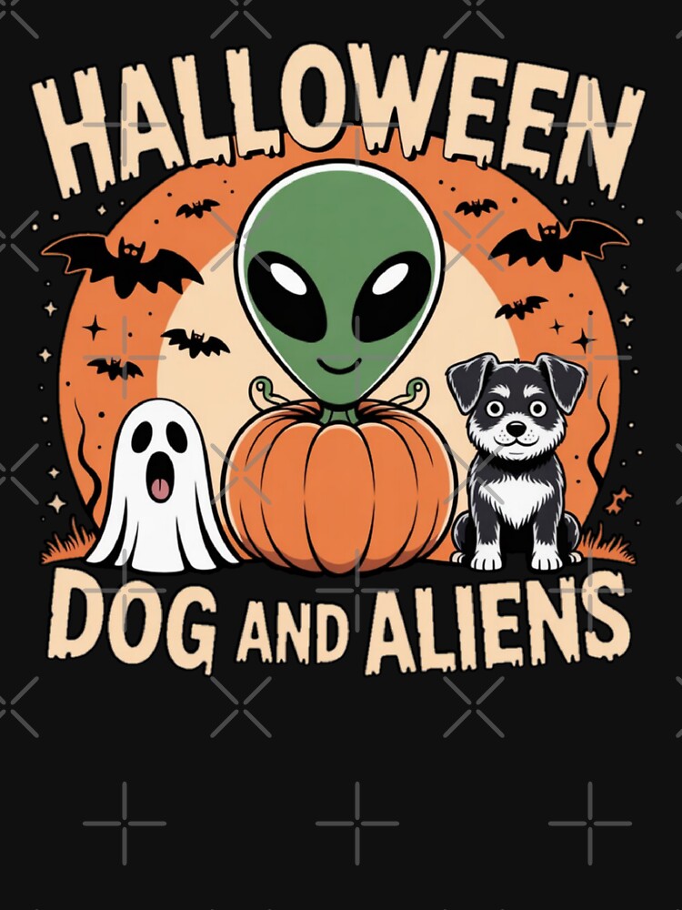 Halloween Alien with Dog and Pumpkin Design by ALL ART