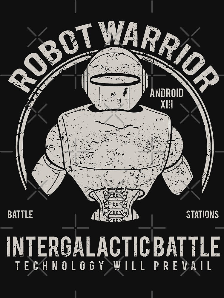 Robot Warrior Retro Vintage Distressed Design by JakeRhodes