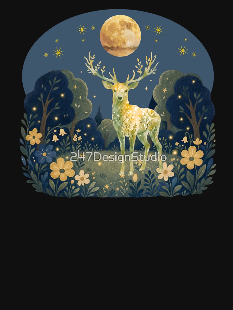 Celestial deer under the moon by 247DesignStudio