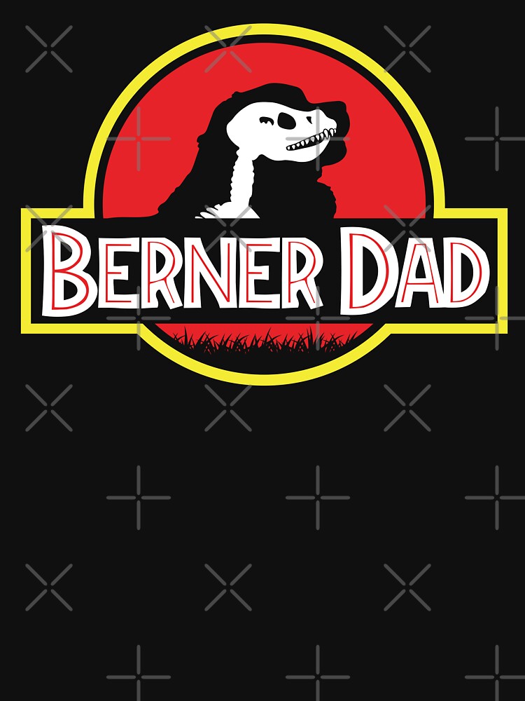 (For Dark Background) Jurassic Bernese Mountain Dog Dad by More Cute Dogs