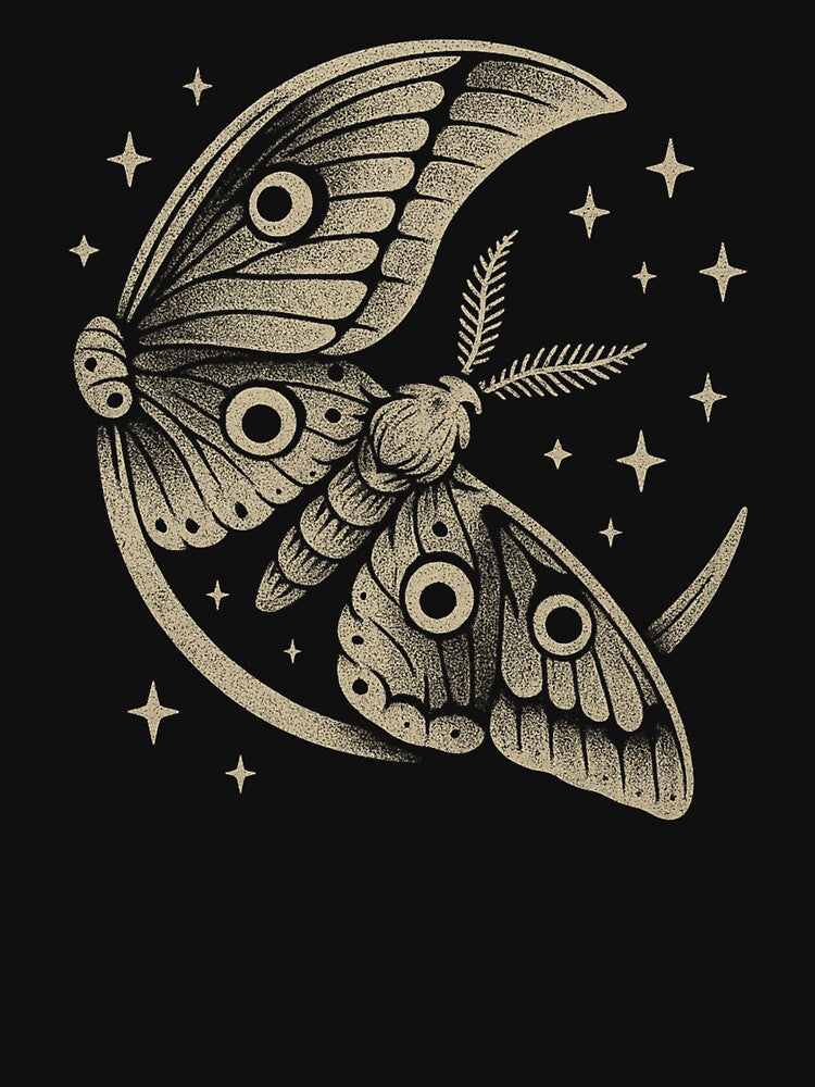 Luna Moth and Crescent Moon Gothic Moth by Mouraludia