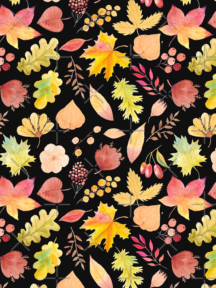 Autumn leaves Pattern, Fall Multicolor by Sasidenidesign
