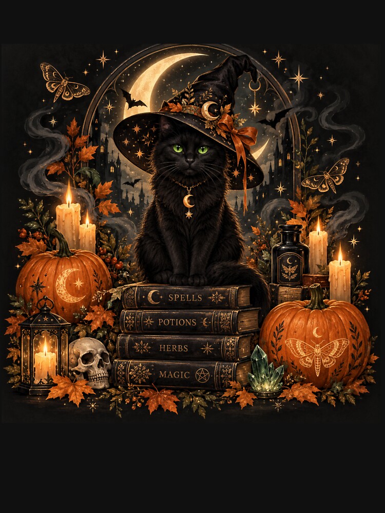 Halloween Black Cat – Spooky Retro Autumn Design by Eclipse 3699