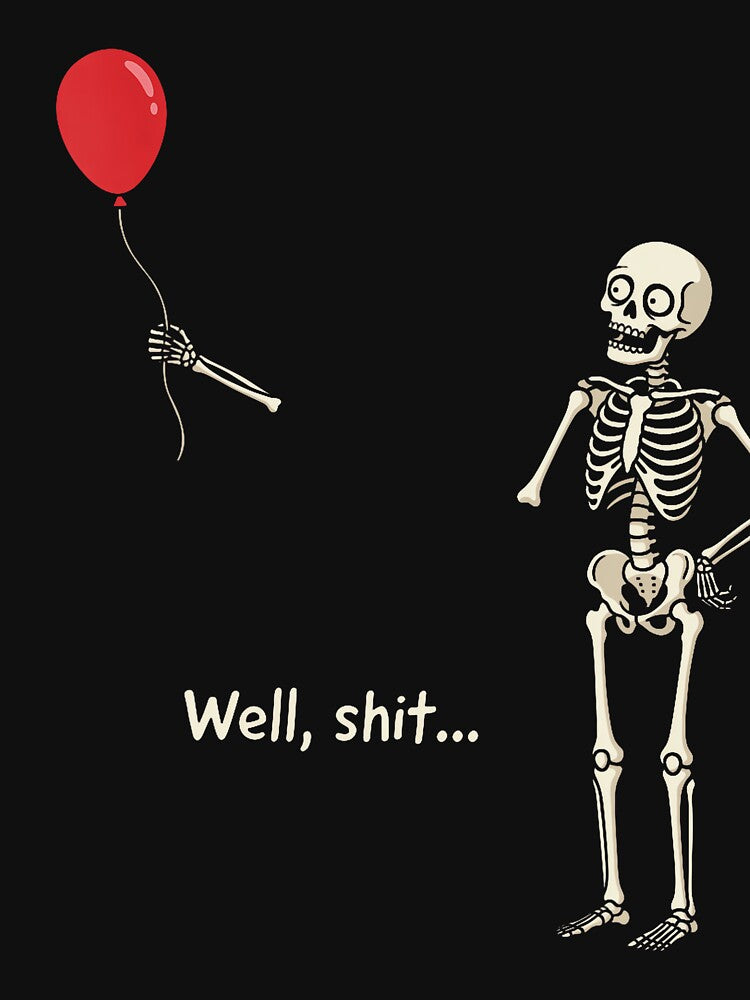 Funny Skeleton Lost Balloon Halloween Dark Humor by stershopepie