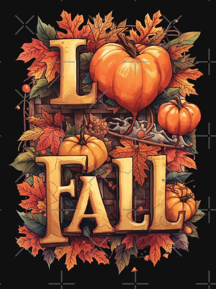 Love Fall Minimal Design | Cozy Autumn Season Quote Artwork by NiDoya