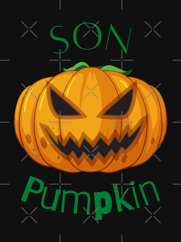 Son Pumpkin (in black) - Funny Halloween Pumpkin Head by CosmicStory