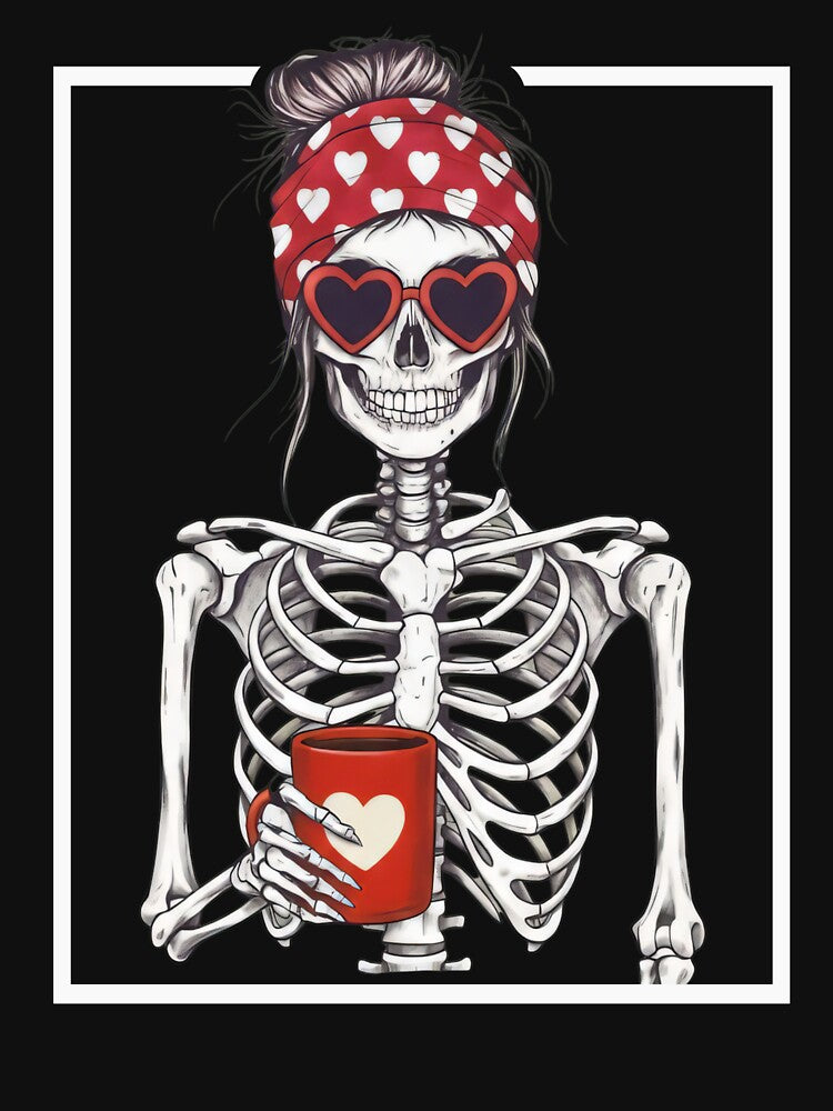 Coffee Lover Skeleton with Heart Sunglasses by LashondaGreen89