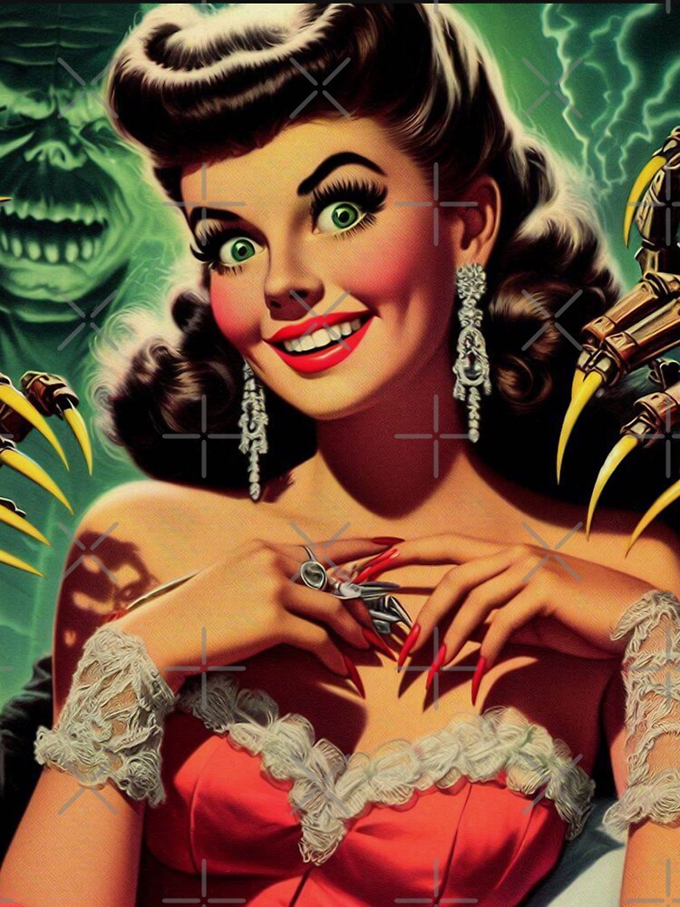 Vintage Horror Pin Up by PulpVintage