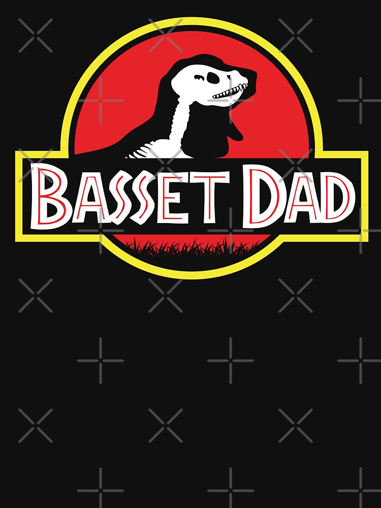 (For Dark Background) Jurassic Basset Hound Dad by More Cute Dogs