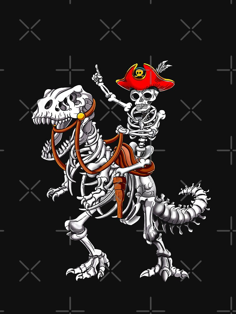 Skeleton Pirate Riding Skeleton Dinosaur Halloween Costume by HumbleShirt