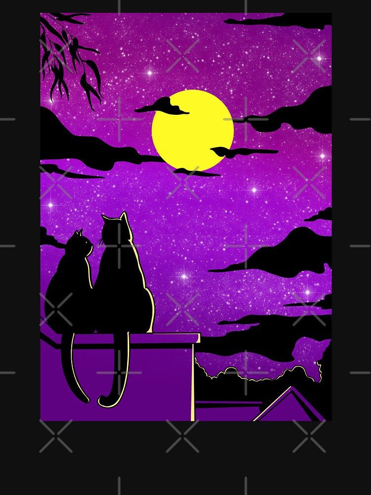Cat Under the moon by Artthree