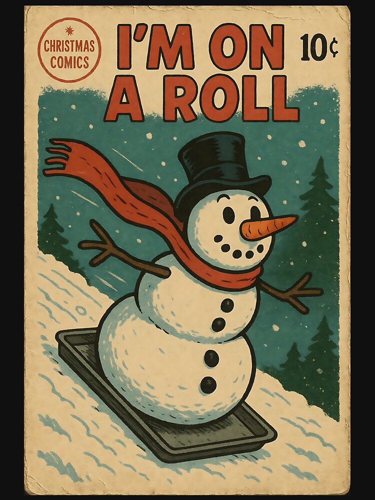 Festive Christmas Snowman: I’m on a roll by bapupa