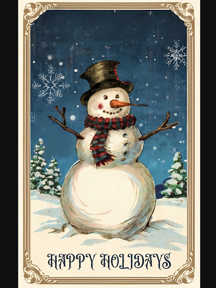 Vintage Snowmans Greeting Card: Happy Holidays by EmeraldeaDesign