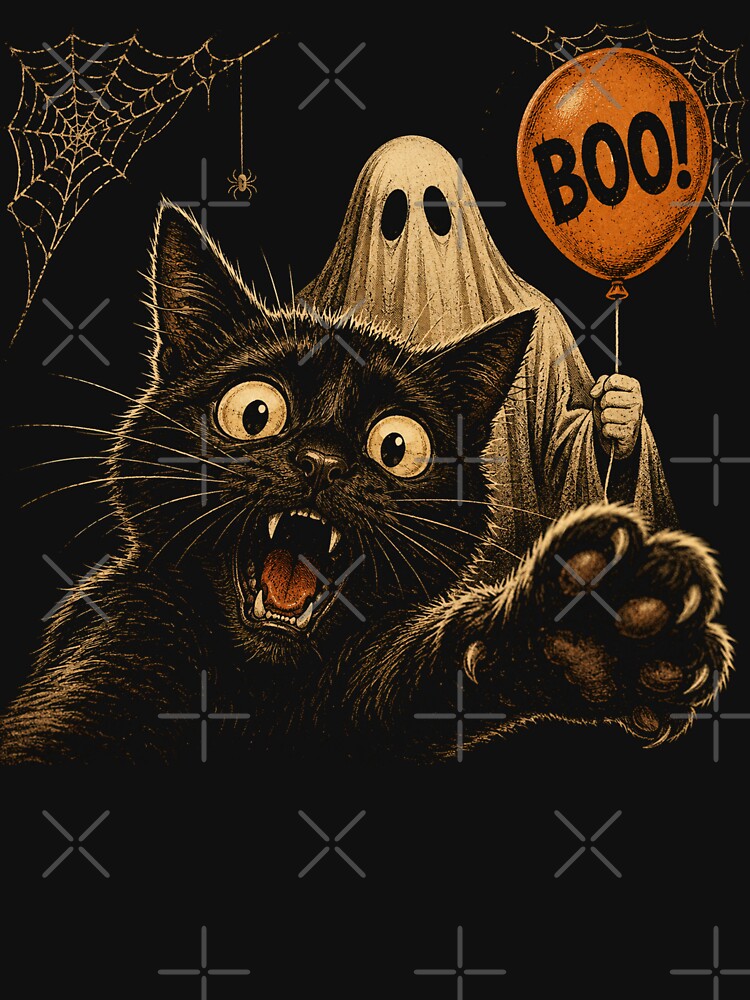 Funny Cat Ghost Boo Halloween Selfie Cat Meme by will freed18