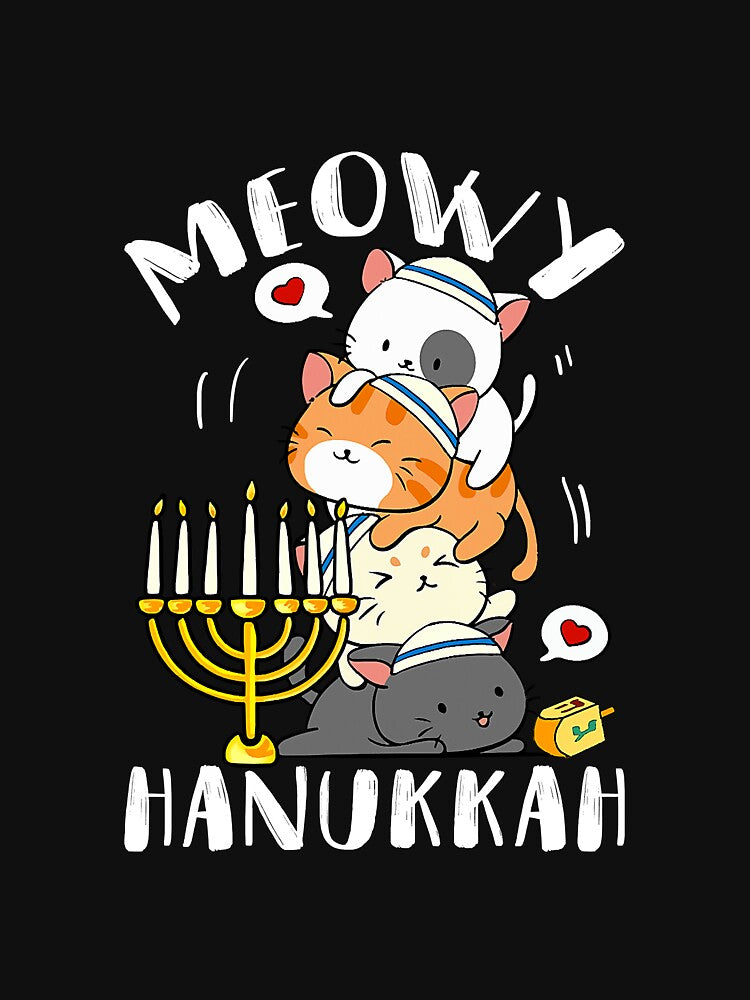 Funny Meowy Hanukkah Cats Kittenorah by atalia8932