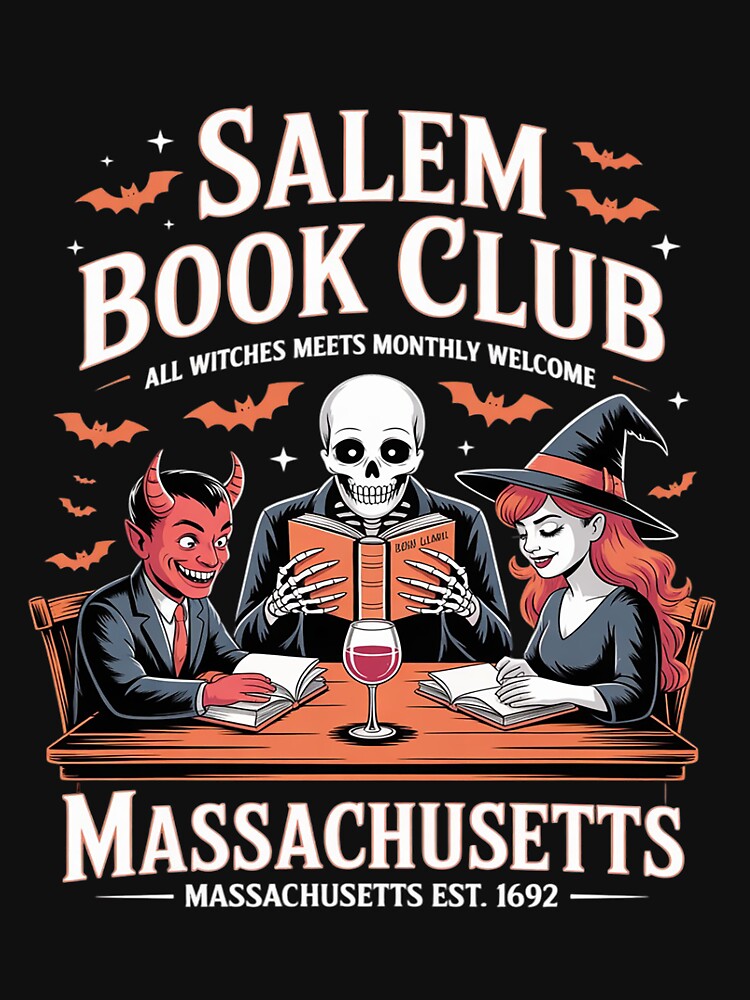 Salem Book Club Black Cat Bookish Spooky Halloween by TAYLOROUSDALE