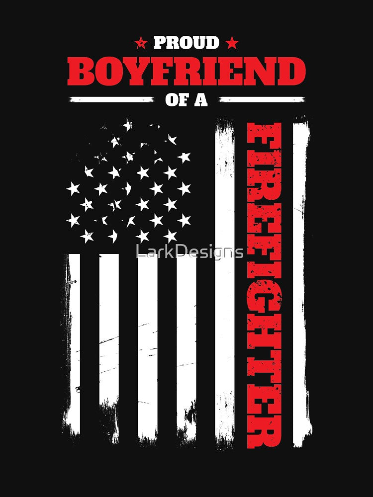 Proud Boyfriend of a Firefighter Distressed Flag by LarkDesigns