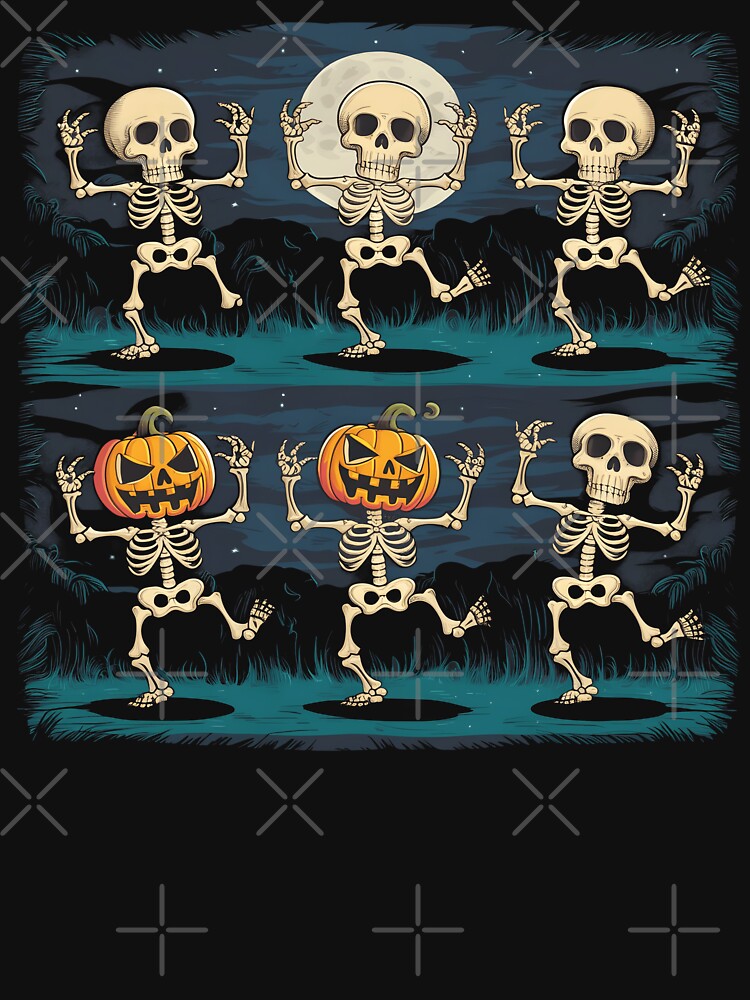 Dancing Skeletons Dance Challenge Kids Halloween Pumpkins by WildPalette-Art
