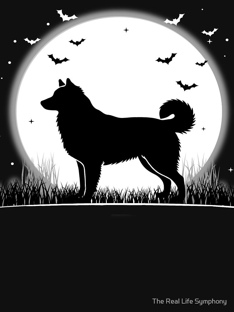 Pyrenean Shepherd Dog – Halloween Moon Silhouette by The Real Life Symphony
