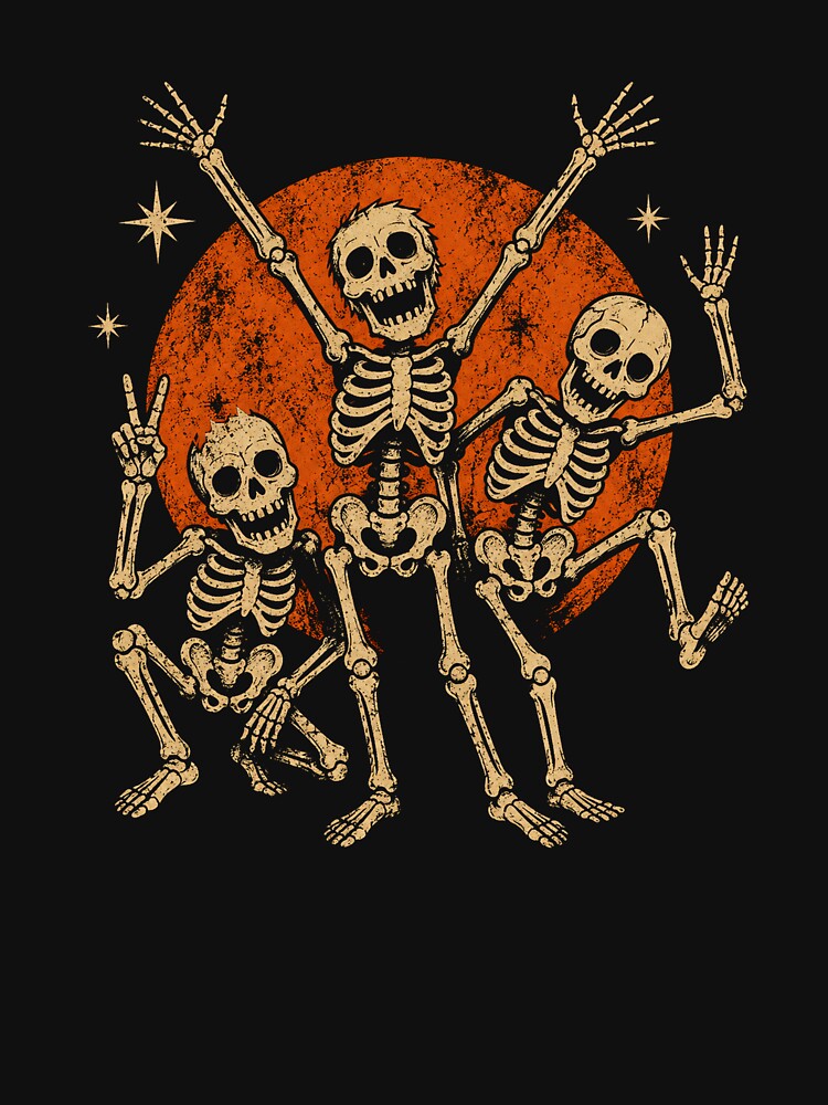 Dancing Skeleton Trio Vintage Halloween Party by WILLIAMS-BR