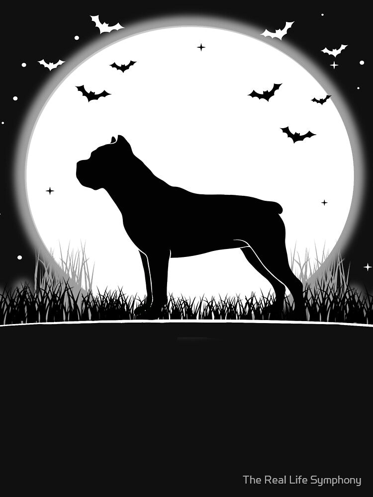 Cane Corso Dog – Halloween Moon Silhouette by The Real Life Symphony