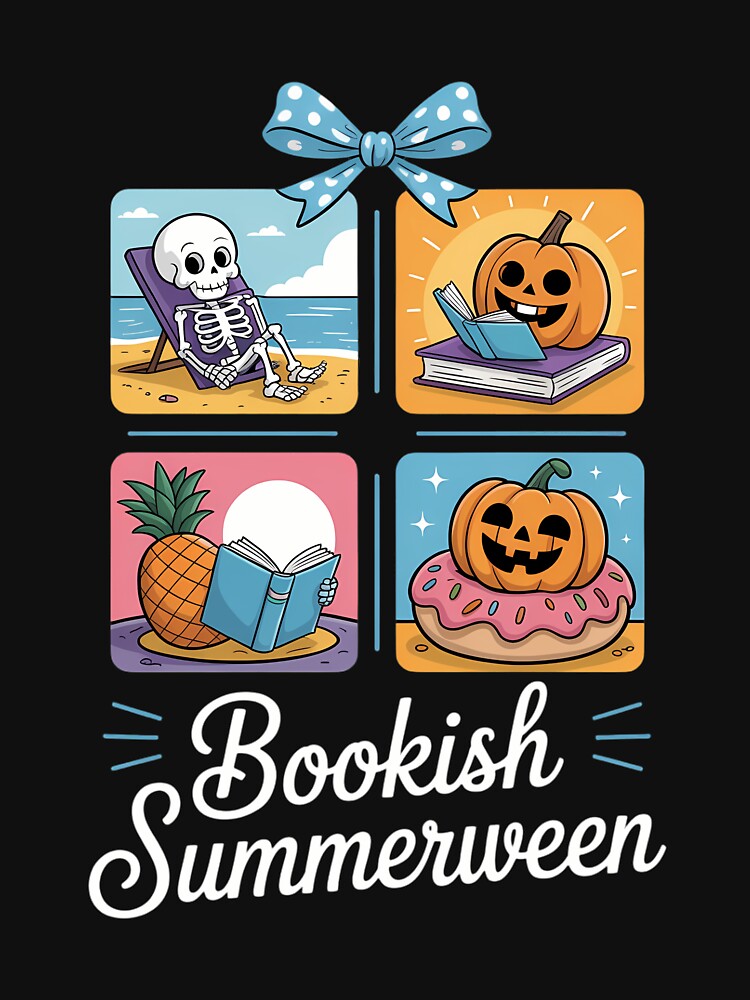 Summerween Bookish, Summer Halloween Beach Vibes, Cute Ghost by Moon-Ape