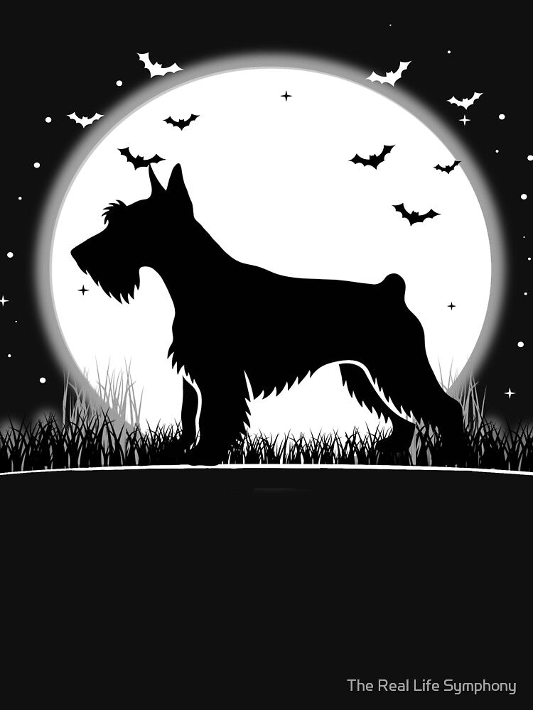 Cesky Terrier Dog – Halloween Moon Silhouette by The Real Life Symphony