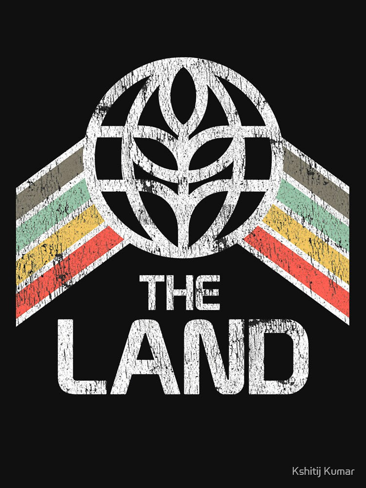 The Land Logo Distressed In Vintage Retro Style by Artisticholic