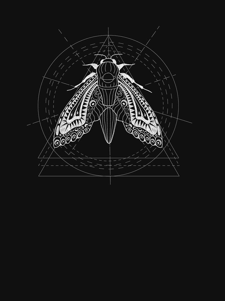 Moth Moon Phases Geometric by AOCreativeProd