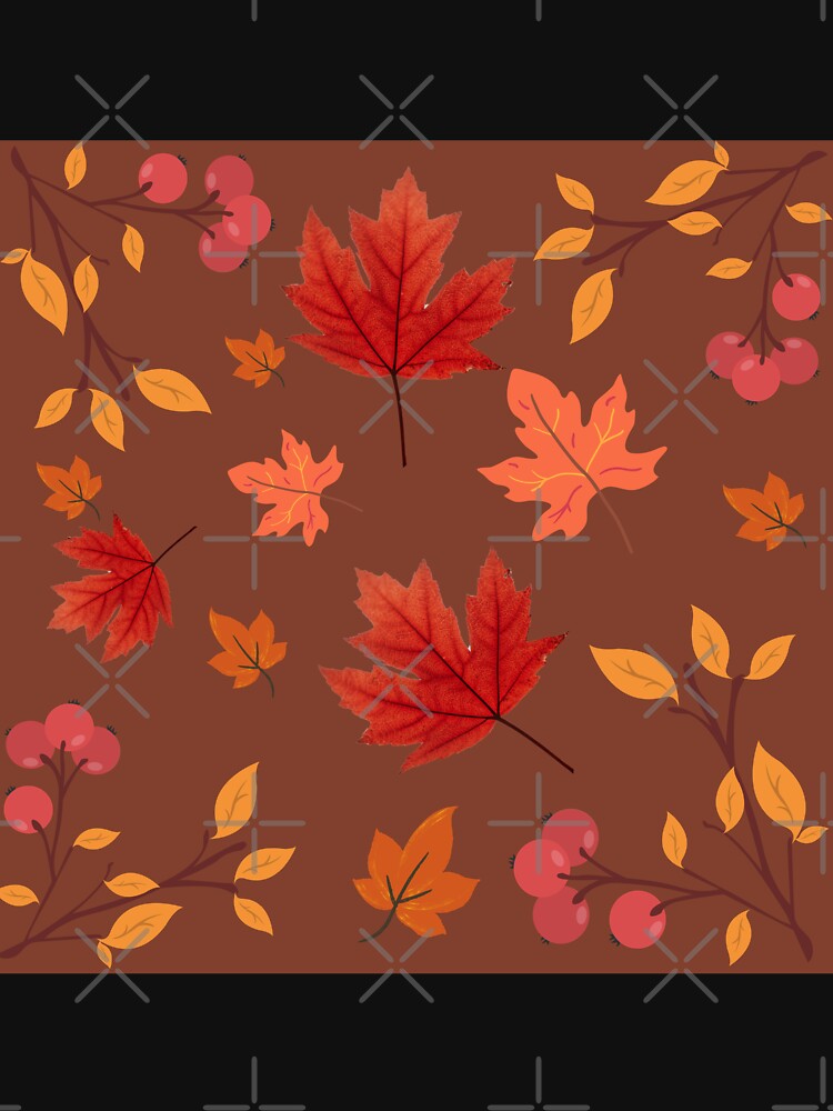 Autumn/fall leaves on maroon brown background by Stefrait-7