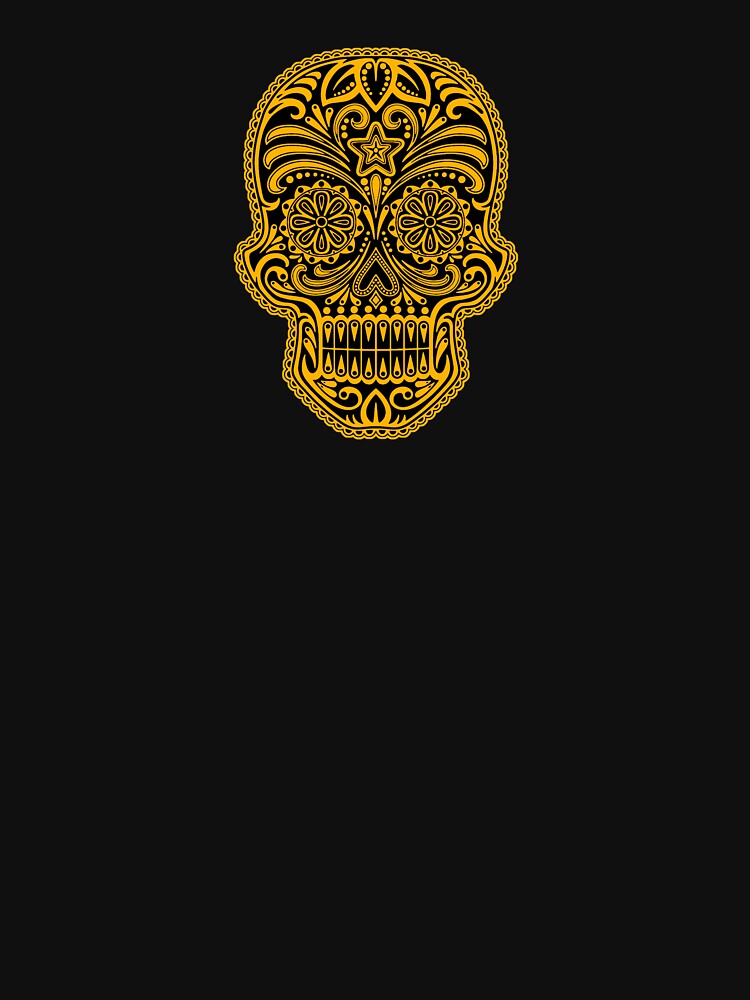 Intricate Yellow and Black Sugar Skull by JeffBartels