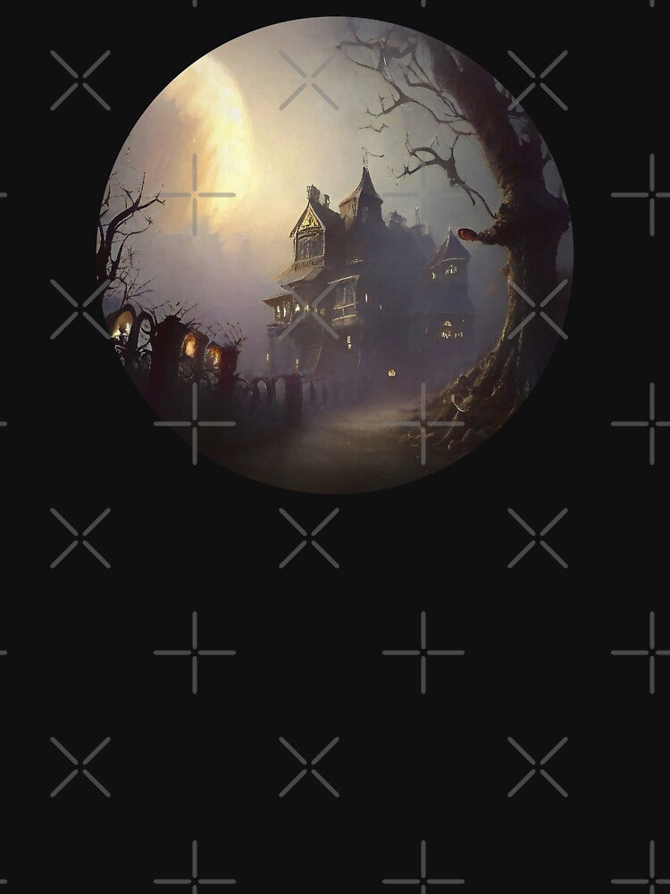 Creepy house and full moon by AnnArtshock