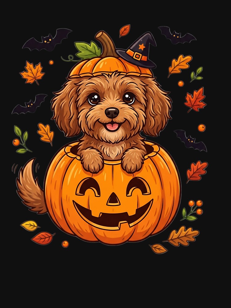 Cute Halloween Dog Pumpkin T-Shirt by Shahjiar Shop