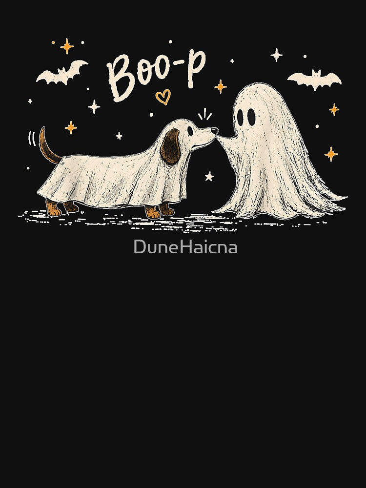 Retro Boo Boo-p Dog Ghost Funny Halloween Dog Lovers Dog by DuneHaicna