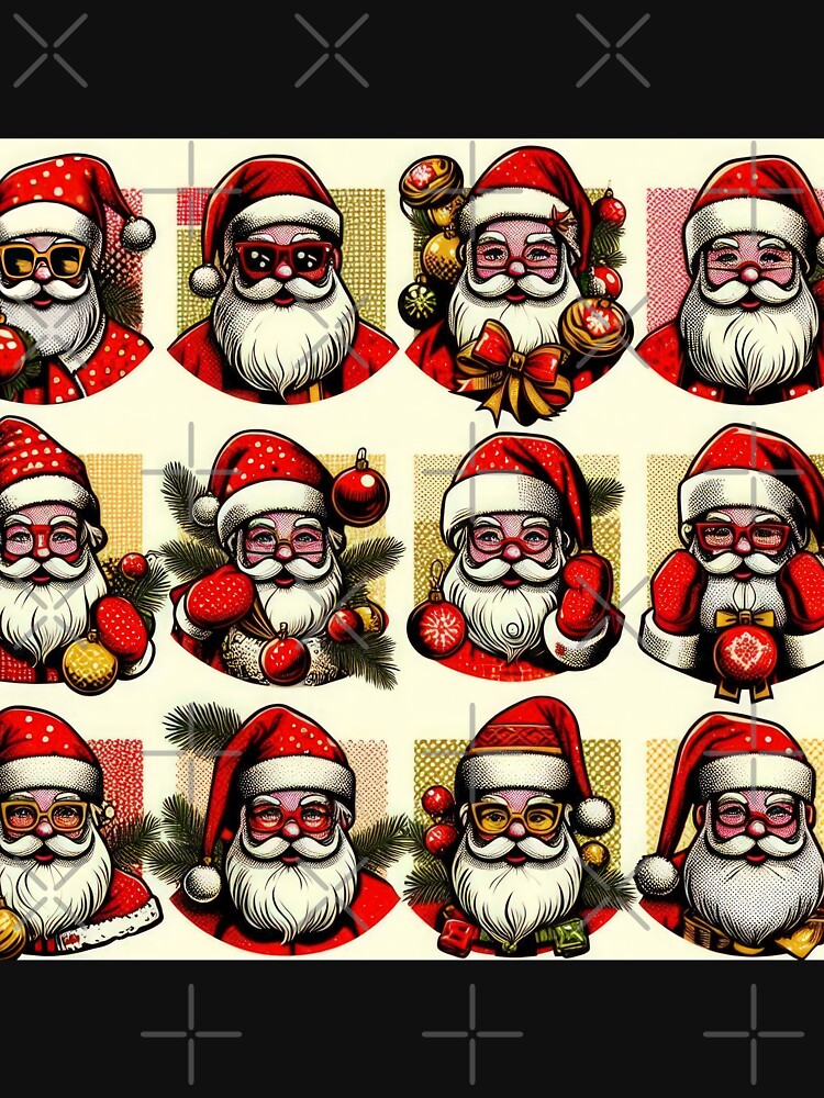 Christmas Pattern Red Santa Claus,Vintage Christmas Pattern,christmas retro,retro vintage christmas,vintage art by Expressions-Sel