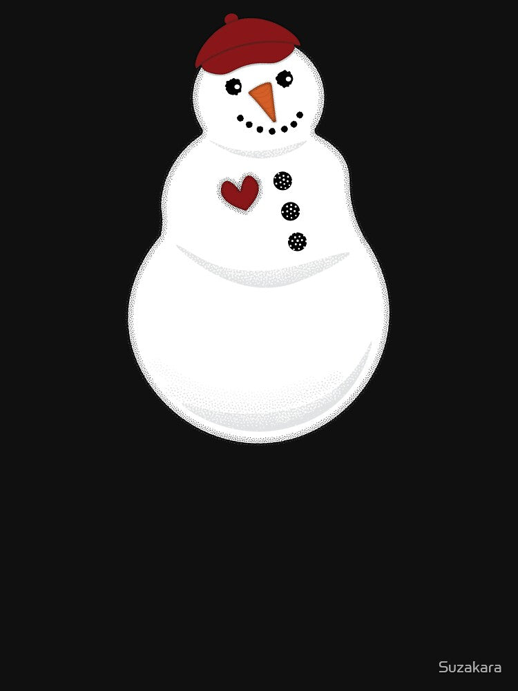 Handsome Snowman with Heart by Suzakara Designs