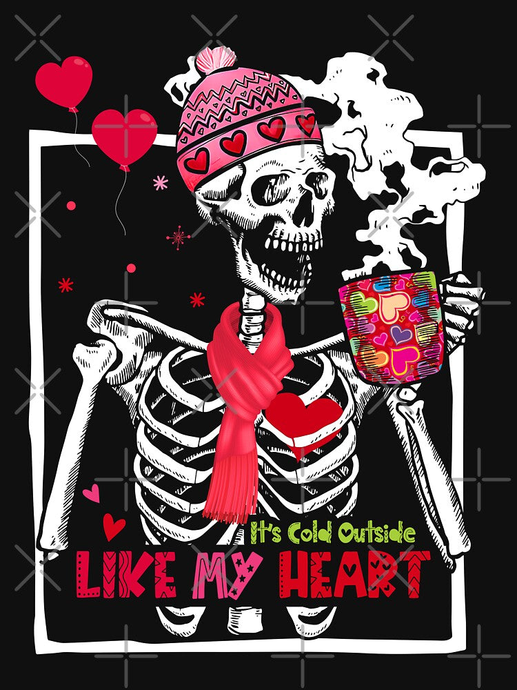 Skeletons Coffee Latte It's Cold Outside Like My Heart Valentine's Day by RikoAiba