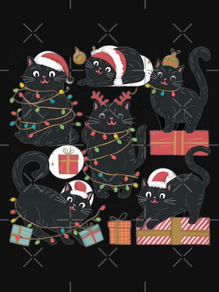Christmas Funny black cats vintage pattern ,Holiday Pattern,Vintage Christmas Pattern,christmas retro,Christmas Pattern by Expressions-Sel