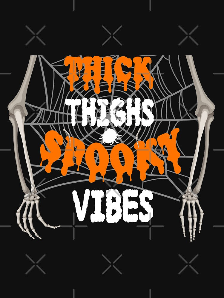 Thick Thighs And Spooky Vibes Halloween, Funny Halloween Shirt, 2021 Halloween,Spooky Vibes Shirt,Funny Spooky Vibes Shirt by MoradovT-shirt