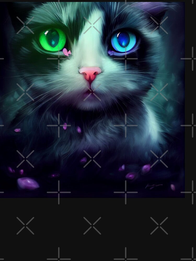 black cat halloween blue and green eye by hassendz