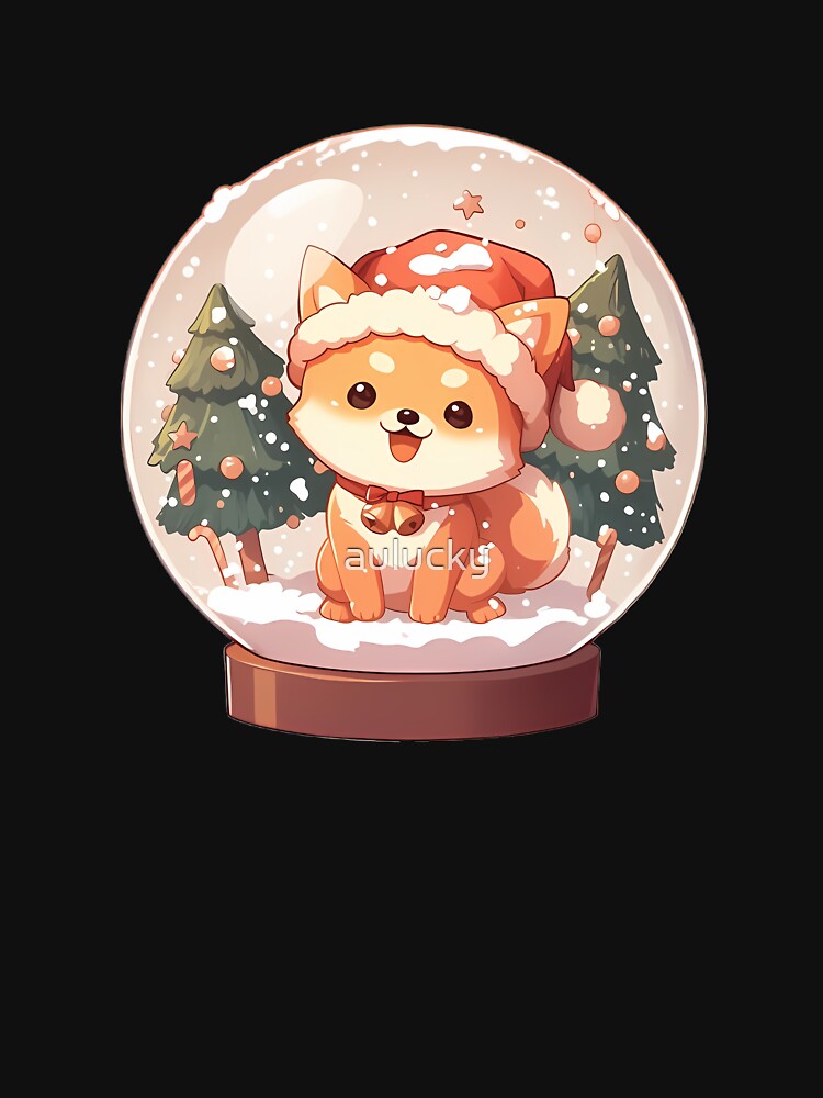A cute Shiba and Christmas tree in the crystal ball by aulucky