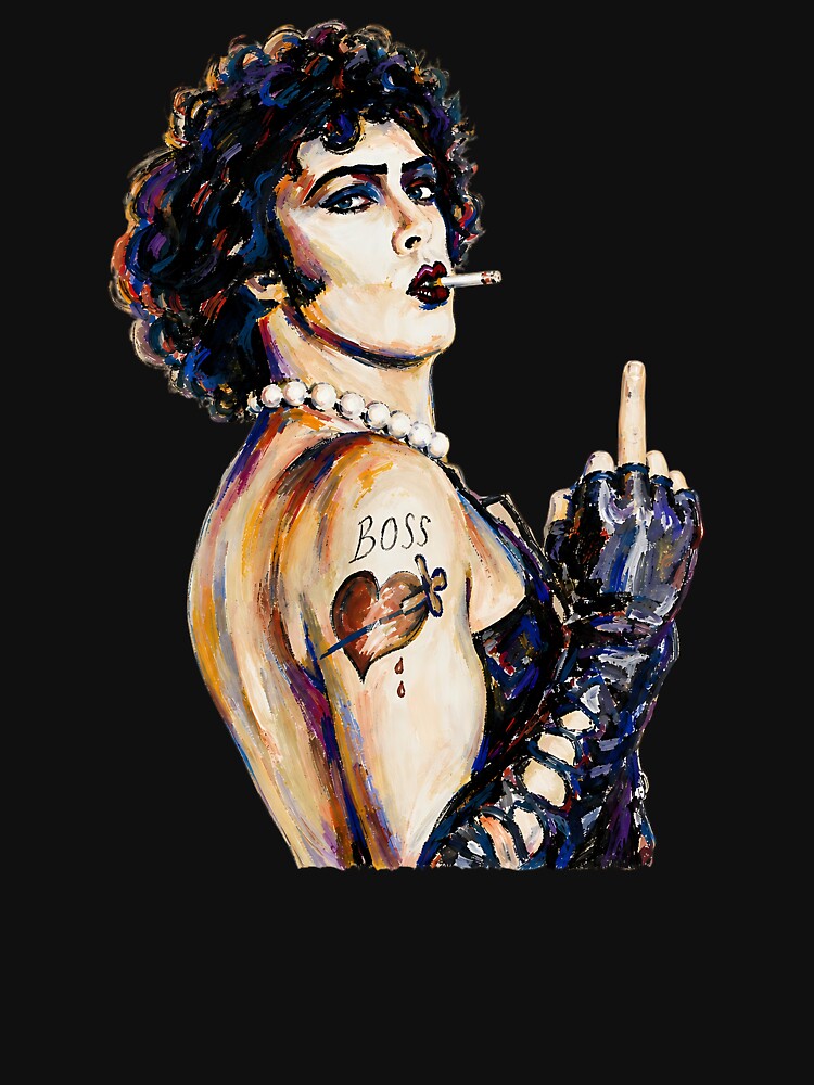 Sweet Transvestite Tim Curry Frank-N-Furter Middle Finger Smoking Sweet Transvestite Funny by yashuna
