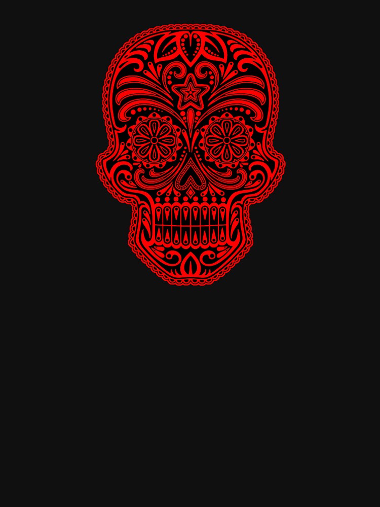 Intricate Red and Black Sugar Skull by JeffBartels